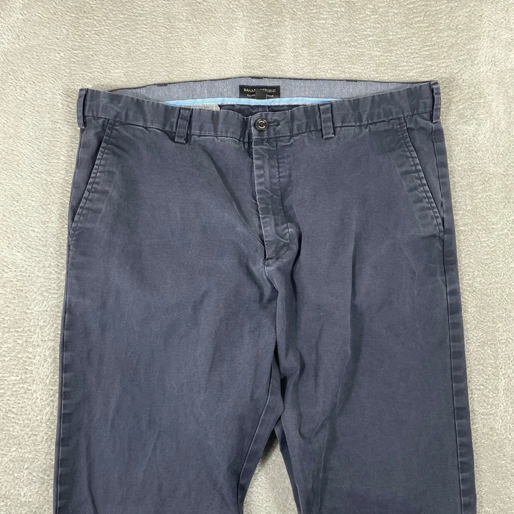 Banana‎ Republic Fulton Skinny Chino Mens 38x30 Navy Blue Stretch Cotton Pants